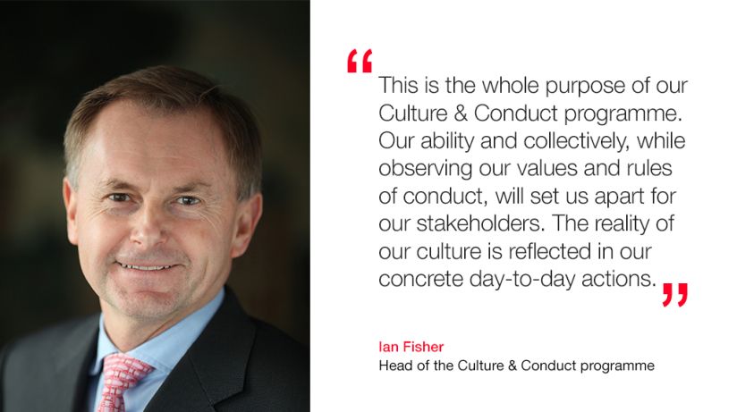 This is the whole purpose of our Culture & Conduct programme. Our ability and collectively, while observing our values and rules of conduct, will set us apart for our stakeholders. The reality of our culture is reflected in our concrete day-to-day action
